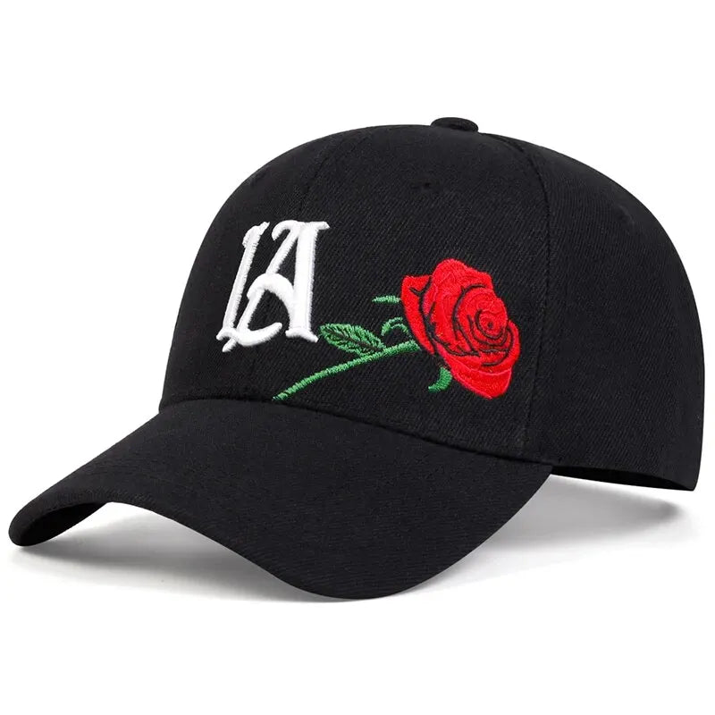New Vintage Streetwear™ LA Rose Embroidered Adjustable Baseball Hat