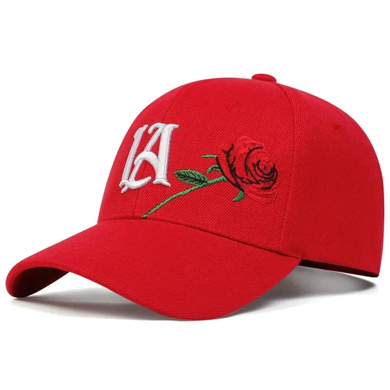 New Vintage Streetwear™ LA Rose Embroidered Adjustable Baseball Hat