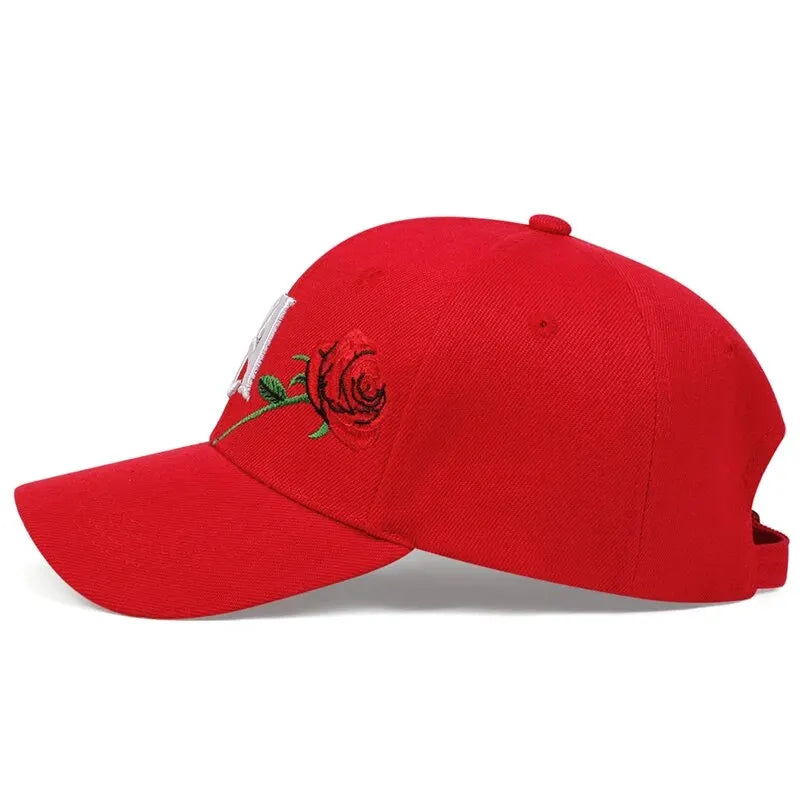 New Vintage Streetwear™ LA Rose Embroidered Adjustable Baseball Hat
