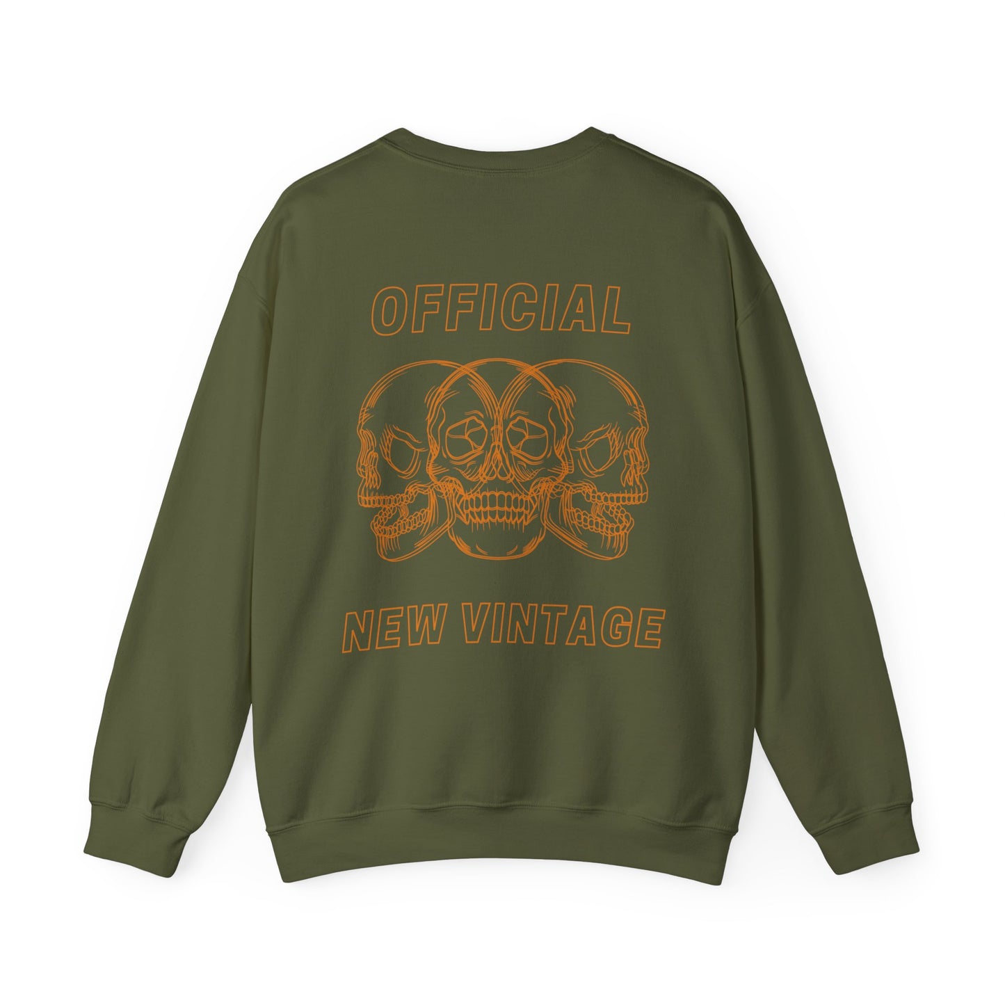 Three Headed Skull New Vintage Streetwear™ Crewneck Sweatshirt | BACK PRINT