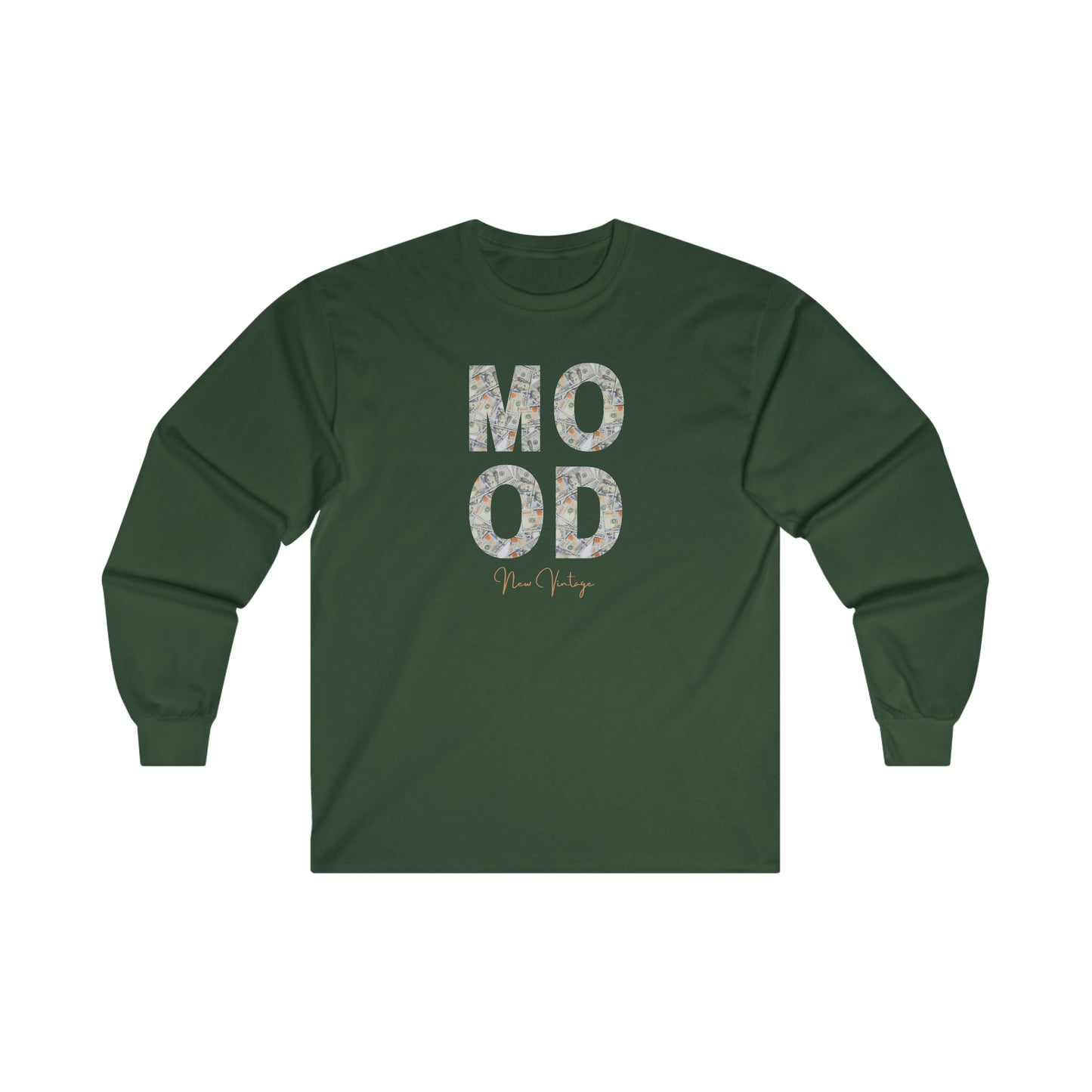 Money Mood New Vintage Streetwear™ Long Sleeve Tee | FRONT PRINT