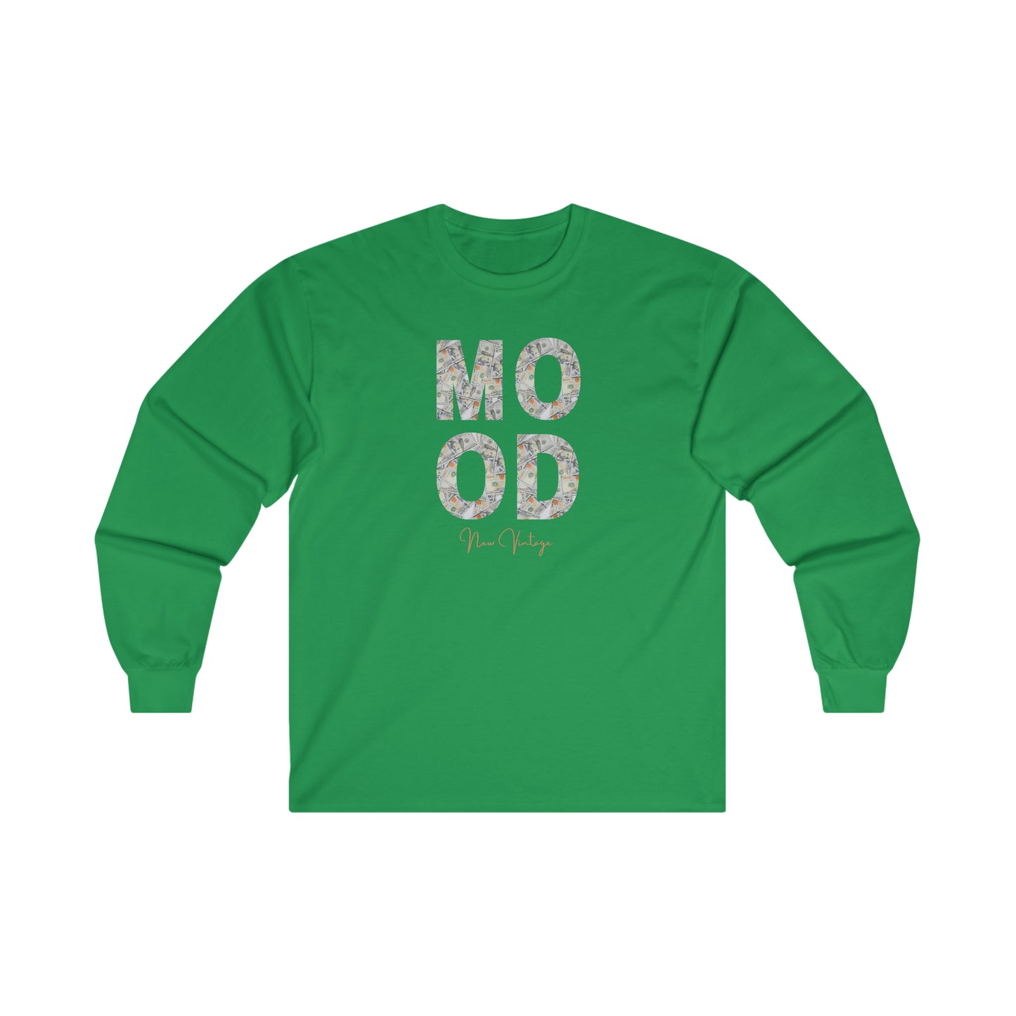 Money Mood New Vintage Streetwear™ Long Sleeve Tee | FRONT PRINT