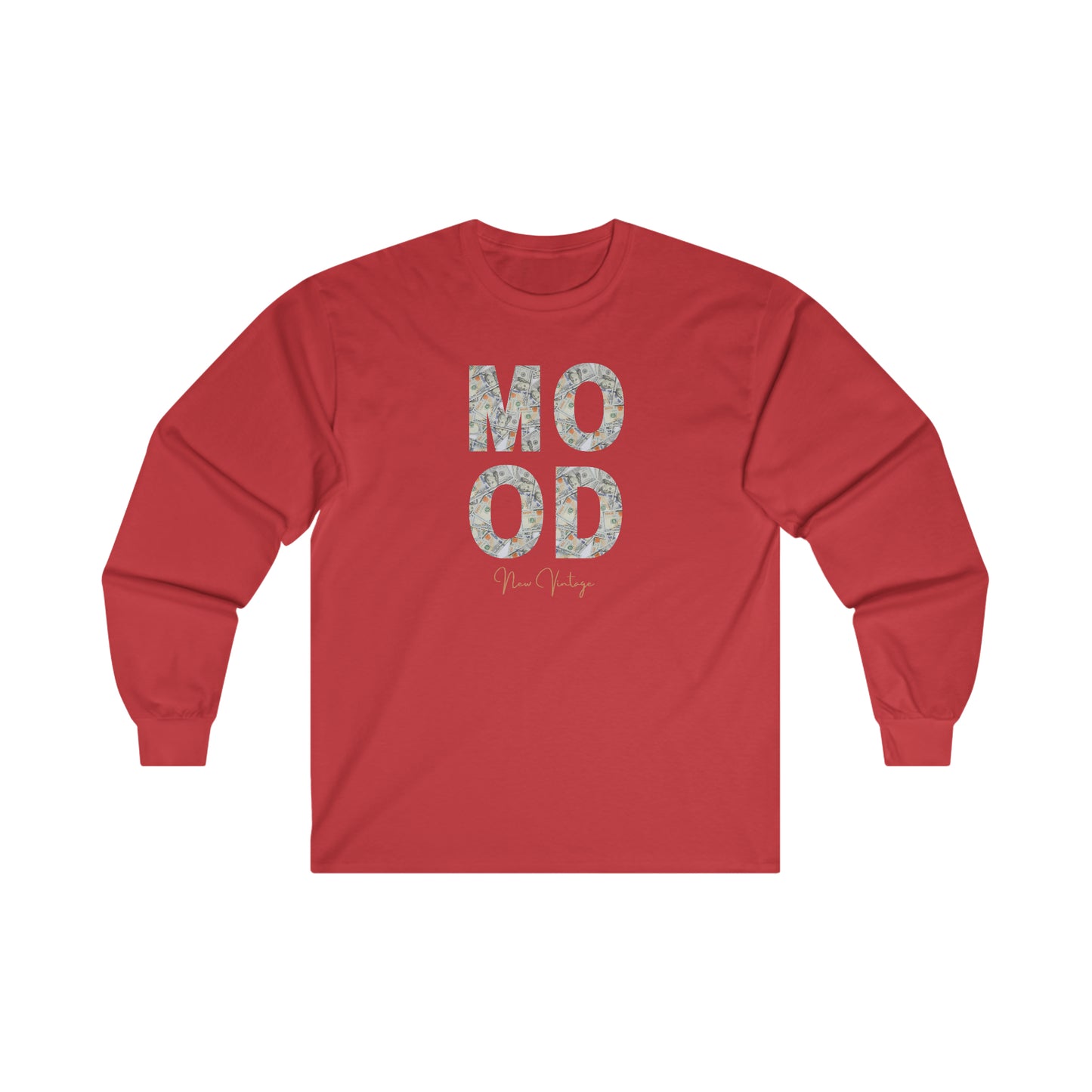 Money Mood New Vintage Streetwear™ Long Sleeve Tee | FRONT PRINT