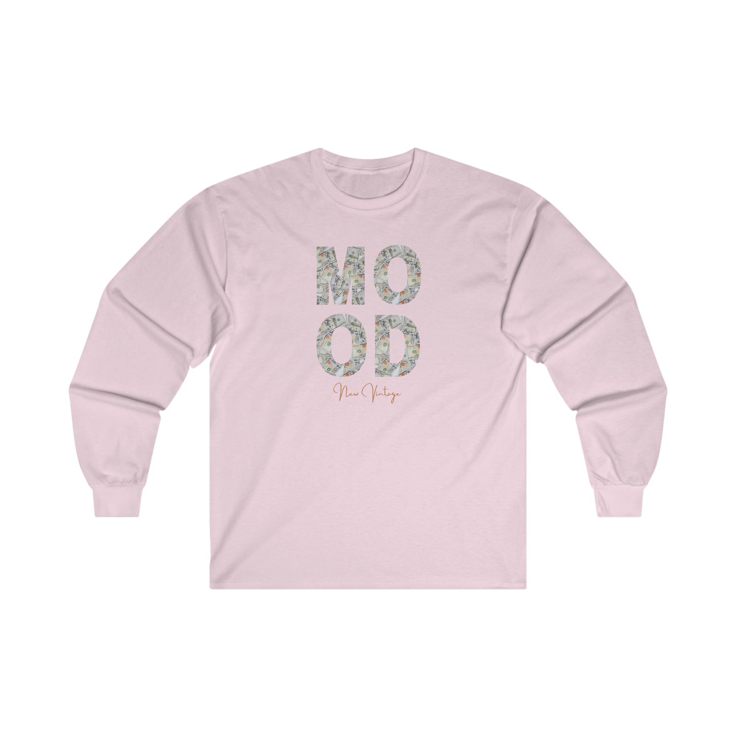 Money Mood New Vintage Streetwear™ Long Sleeve Tee | FRONT PRINT