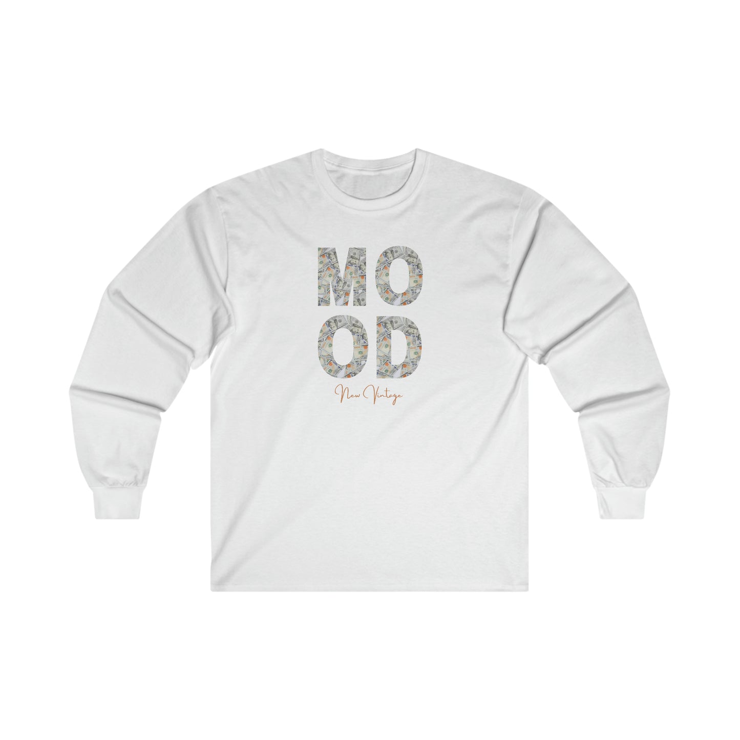 Money Mood New Vintage Streetwear™ Long Sleeve Tee | FRONT PRINT