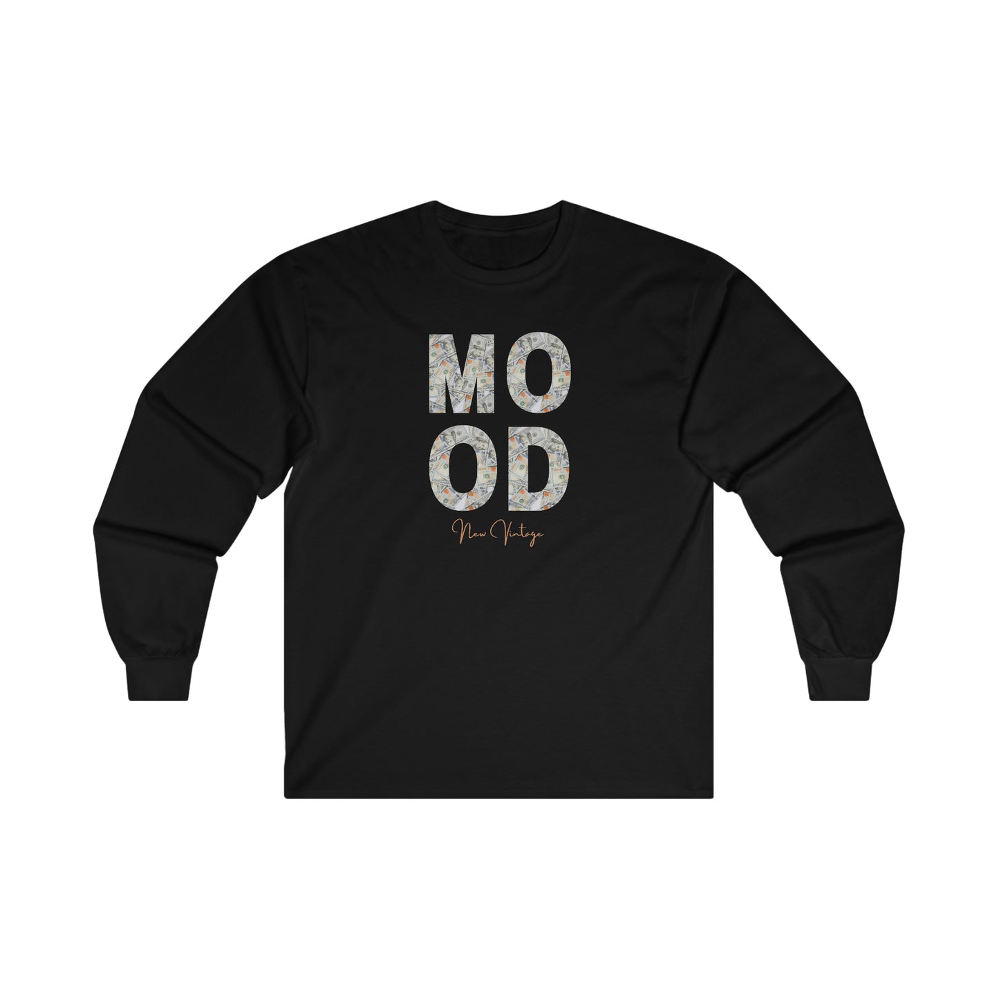 Money Mood New Vintage Streetwear™ Long Sleeve Tee | FRONT PRINT