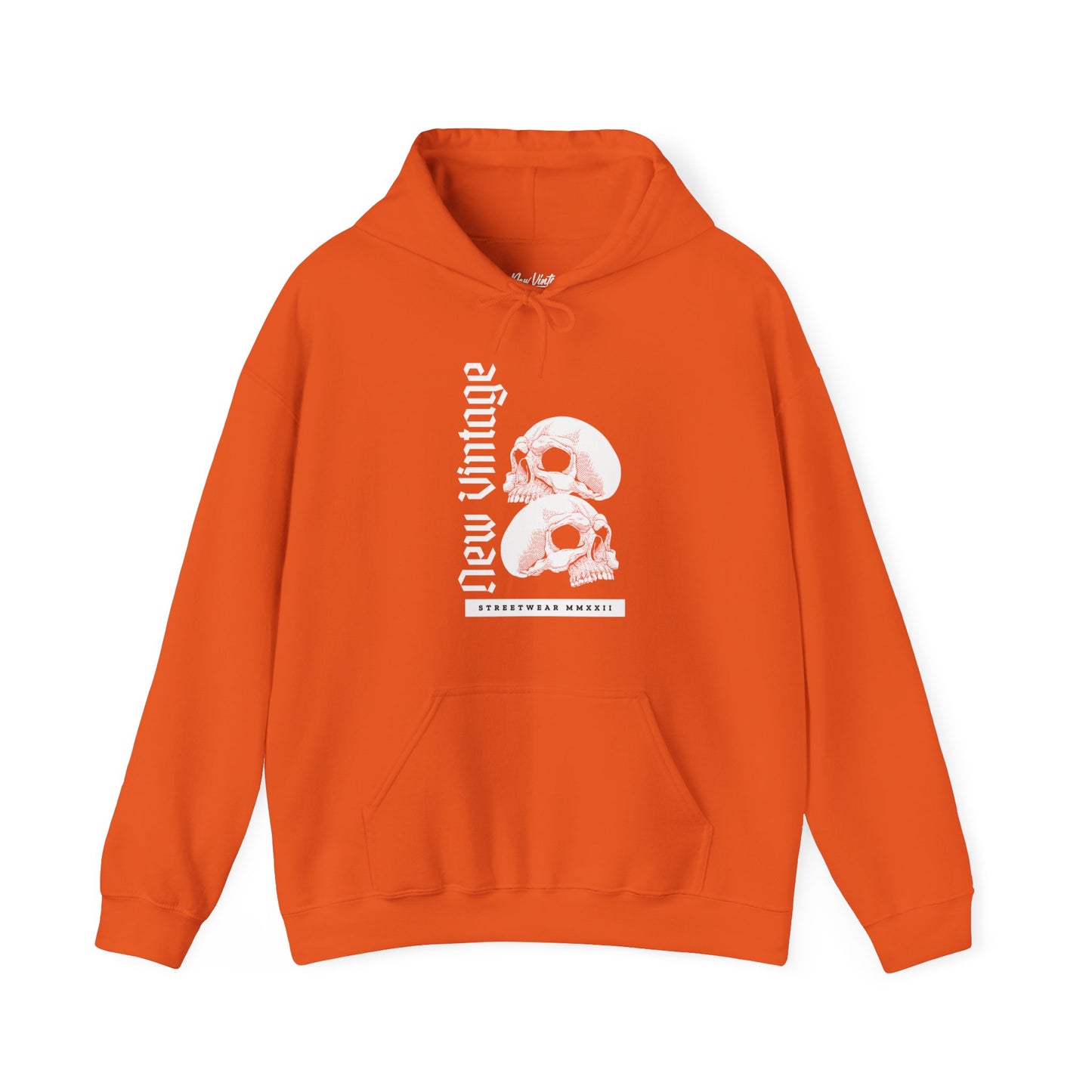 Two Skulls New Vintage Streetwear Hoodie | FRONT PRINT