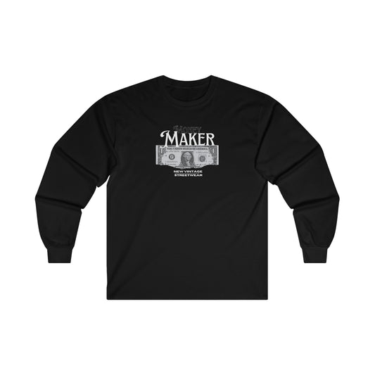 Money Maker New Vintage Streetwear™ Long Sleeve Tee | FRONT PRINT