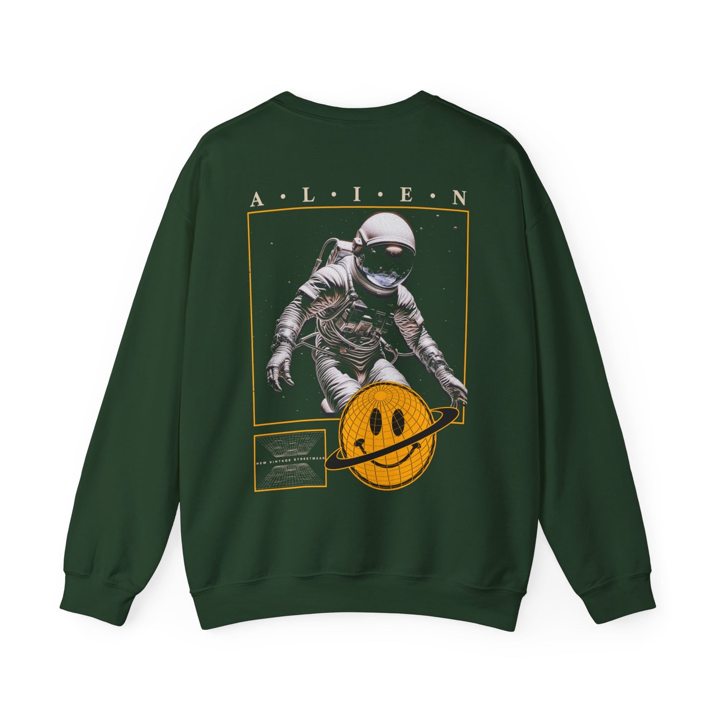 Alien New Vintage Streetwear™ Crewneck Sweatshirt | BACK PRINT w/ Front Logo