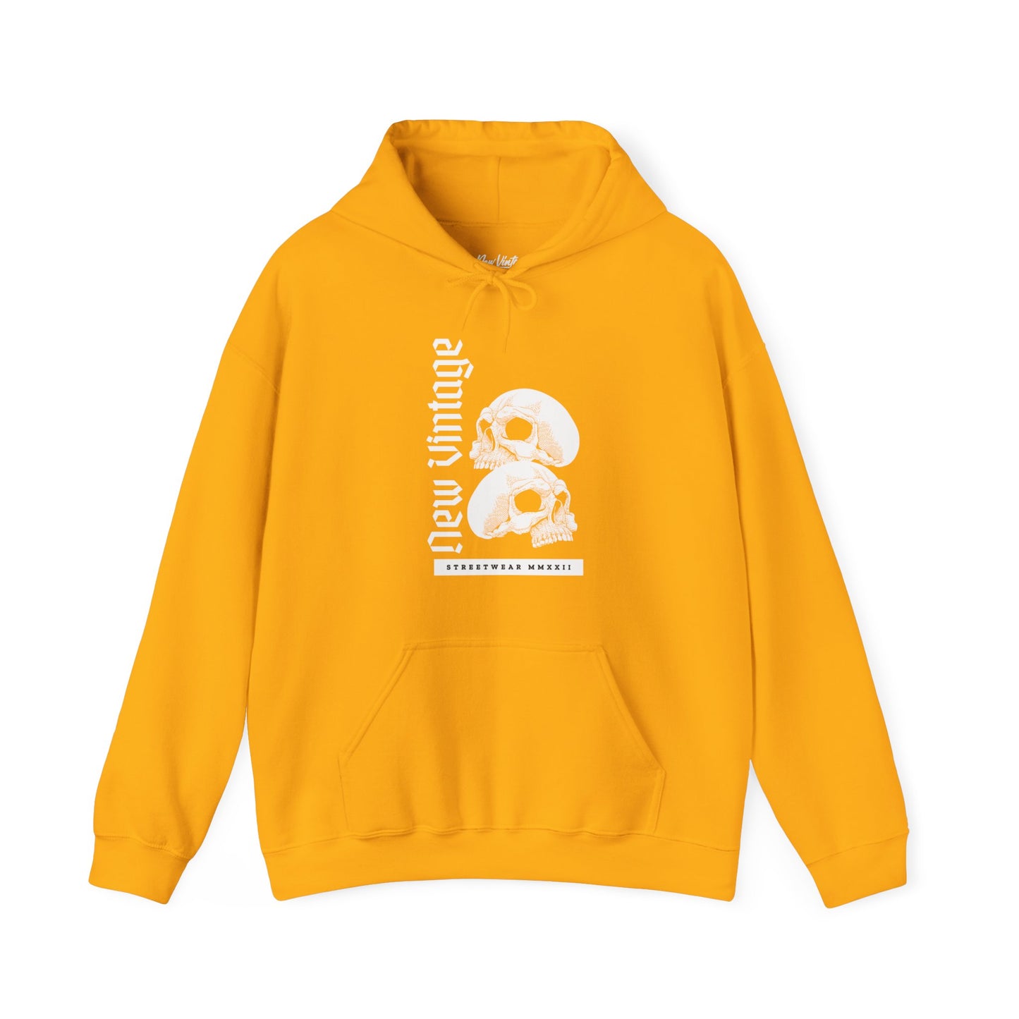 Two Skulls New Vintage Streetwear Hoodie | FRONT PRINT