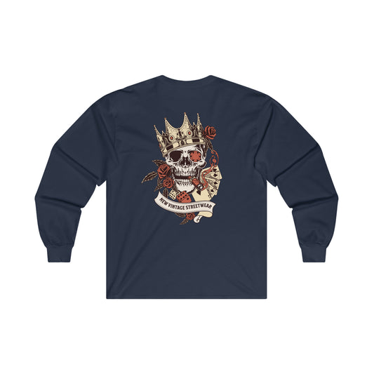 King of Spades New Vintage Streetwear™ Long Sleeve Tee | BACK PRINT