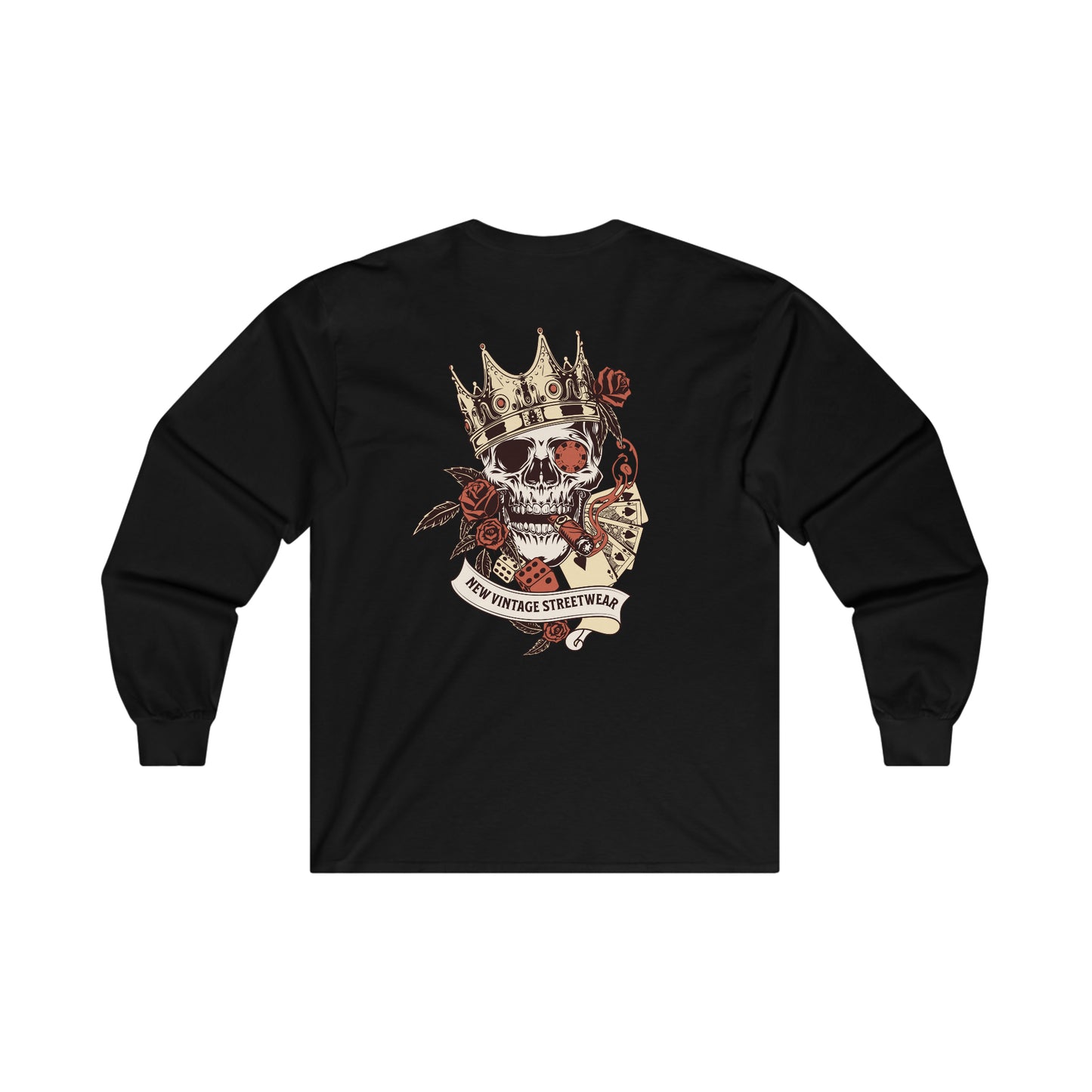 King of Spades New Vintage Streetwear™ Long Sleeve Tee | BACK PRINT