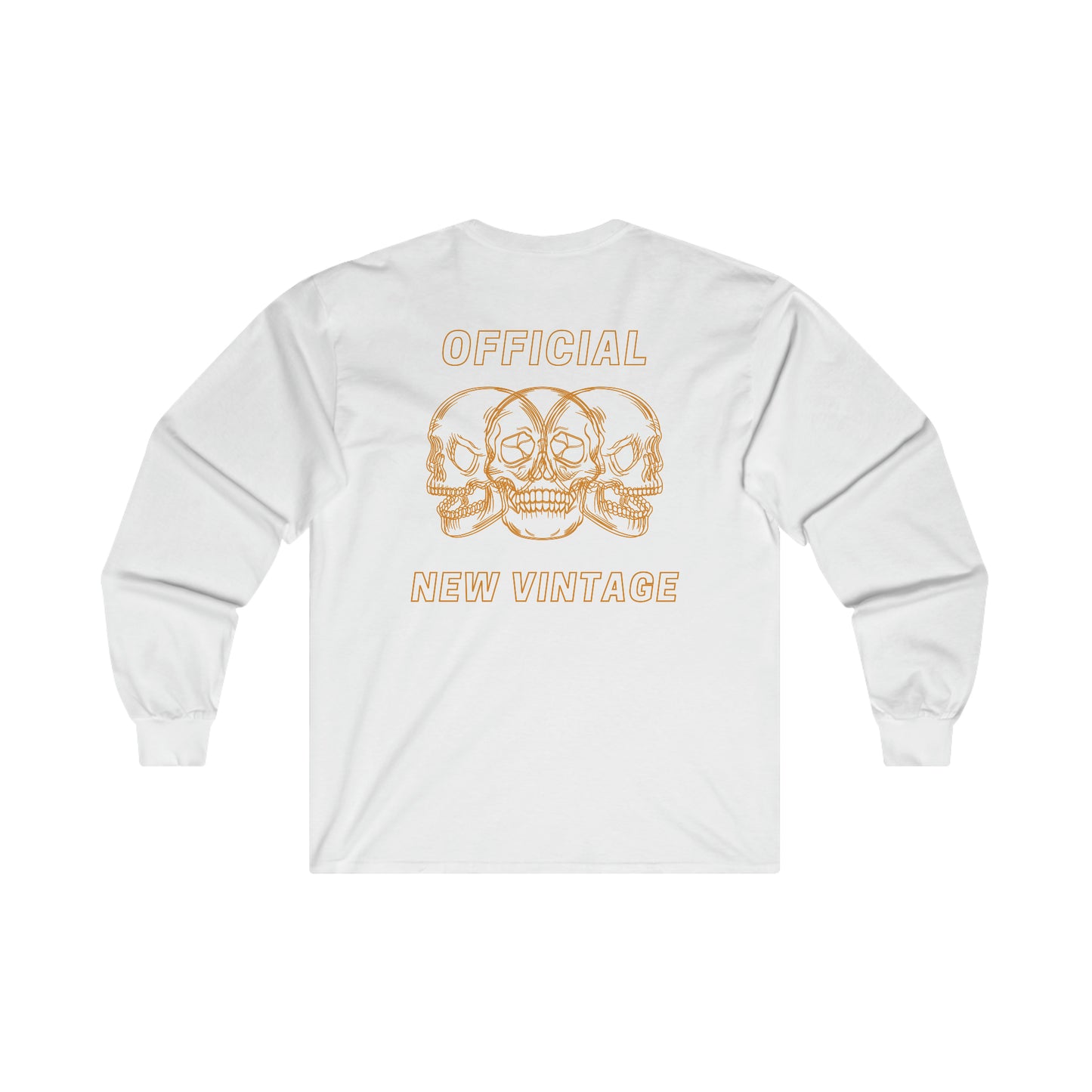 Three Headed Skull New Vintage Streetwear™ Long Sleeve Tee | BACK PRINT