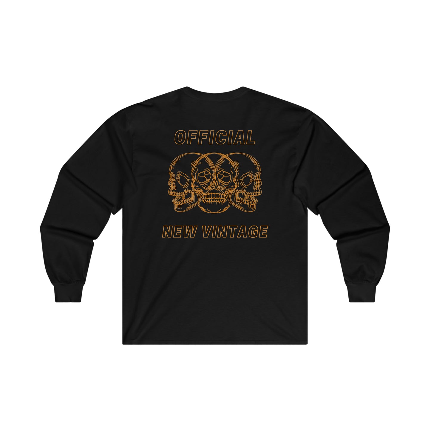 Three Headed Skull New Vintage Streetwear™ Long Sleeve Tee | BACK PRINT