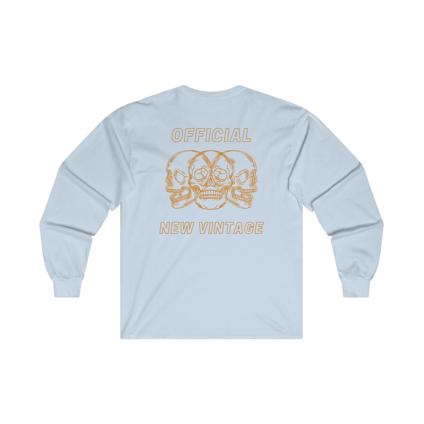 Three Headed Skull New Vintage Streetwear™ Long Sleeve Tee | BACK PRINT