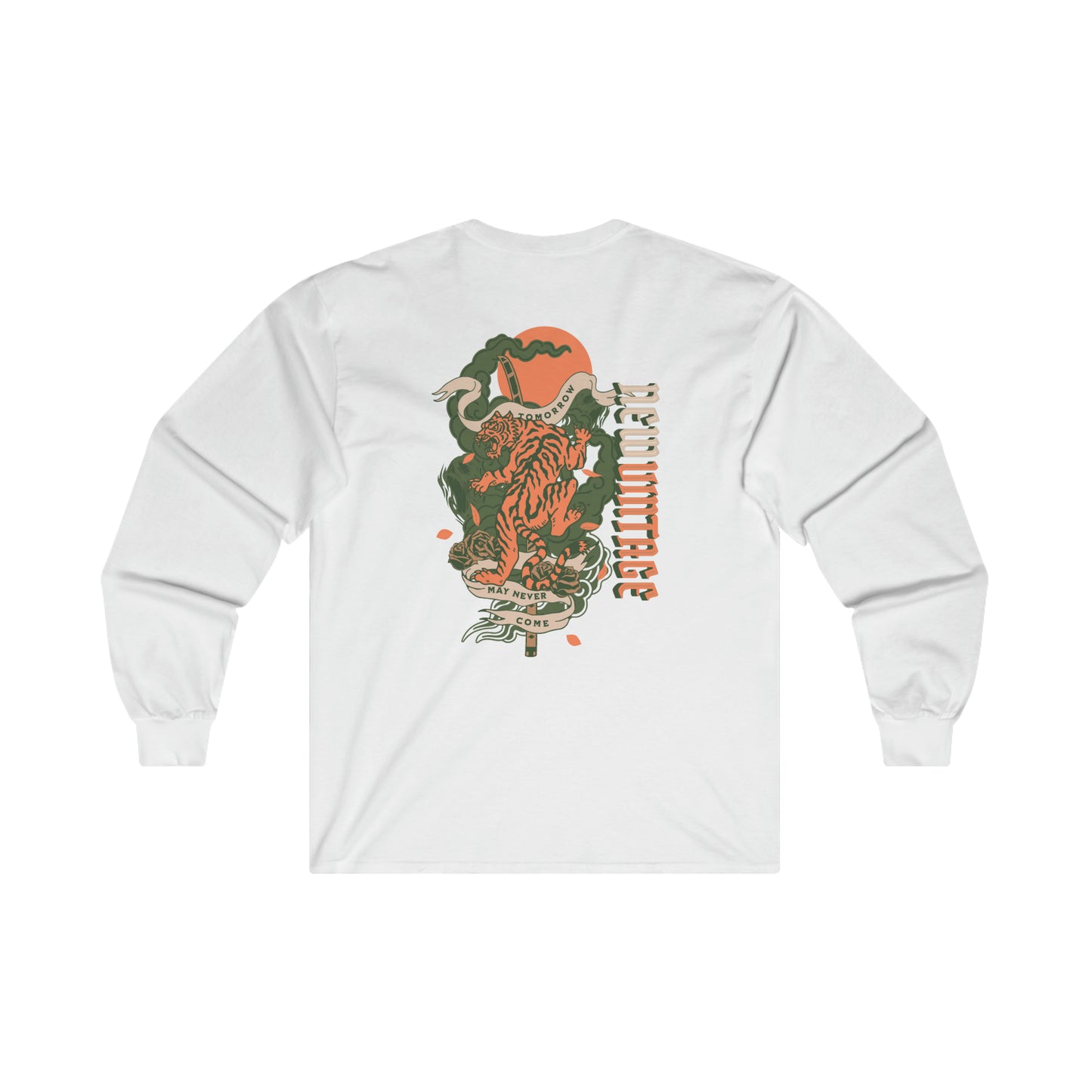 Tomorrow May Never Come New Vintage Streetwear™ Long Sleeve Tee | BACK PRINT