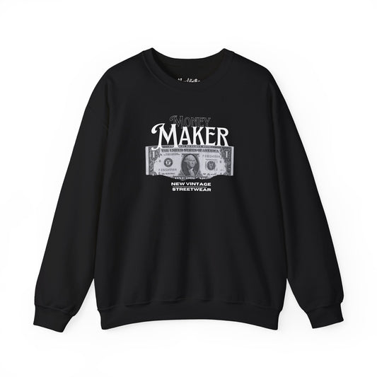 Money Maker New Vintage Streetwear™ Crewneck Sweatshirt | FRONT PRINT