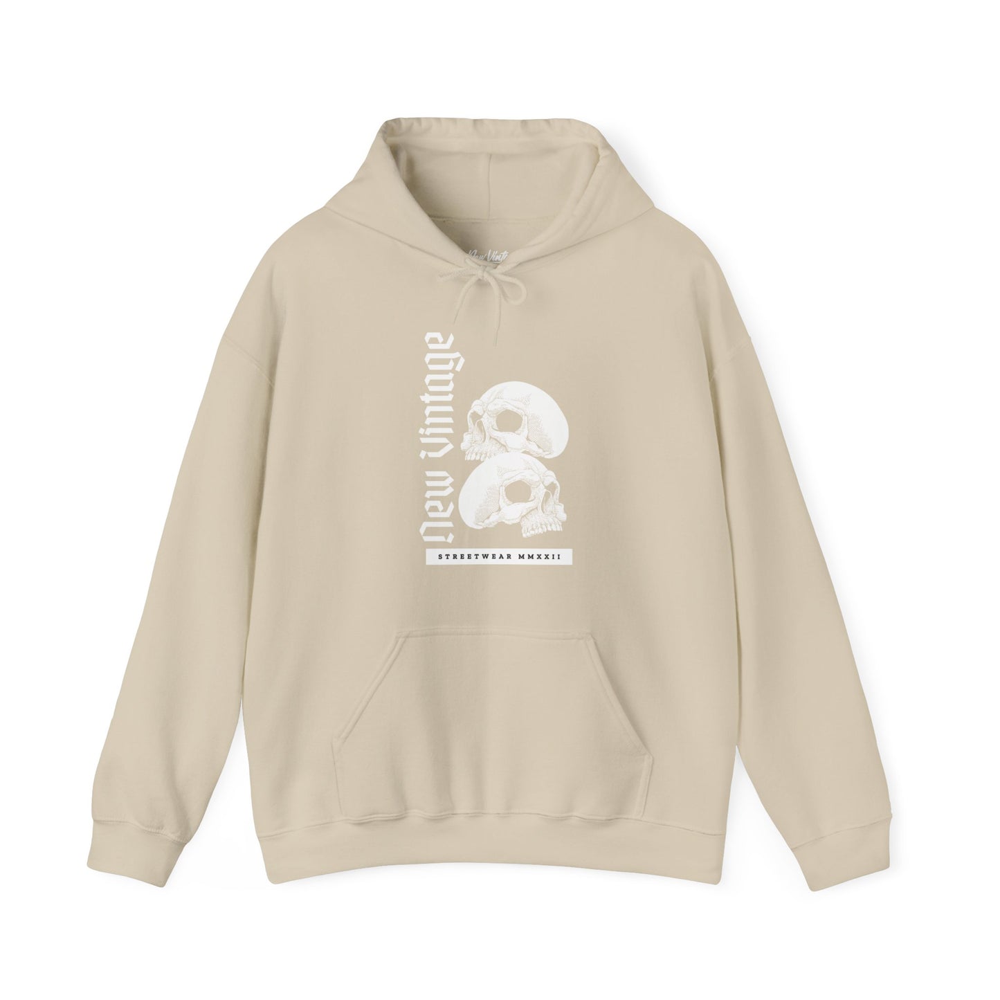 Two Skulls New Vintage Streetwear Hoodie | FRONT PRINT