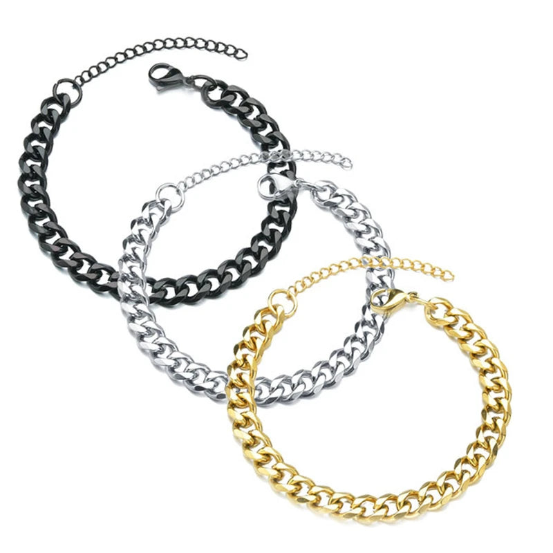 New Vintage Streetwear™  Cuban Link Chain Stainless Steel Bracelet