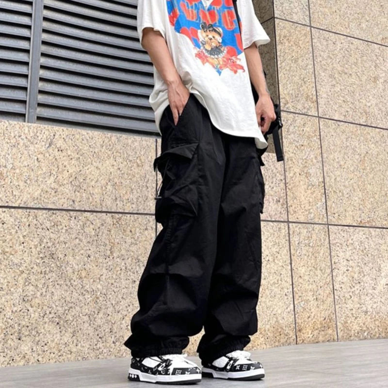 New Vintage Streetwear™ Elastic Waist Big Pocket Cargo Pants