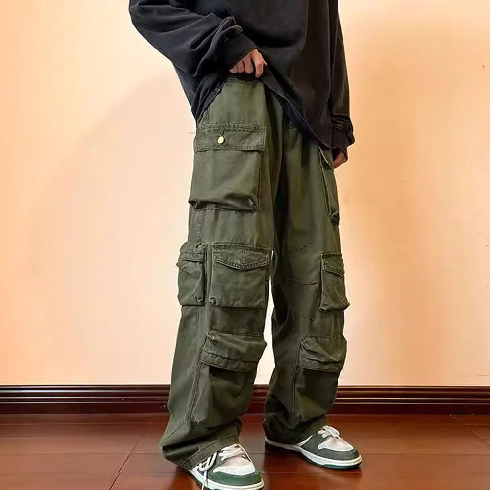 New Vintage Streetwear™ Cargo Multi-Pockets Loose Wide Leg Pants