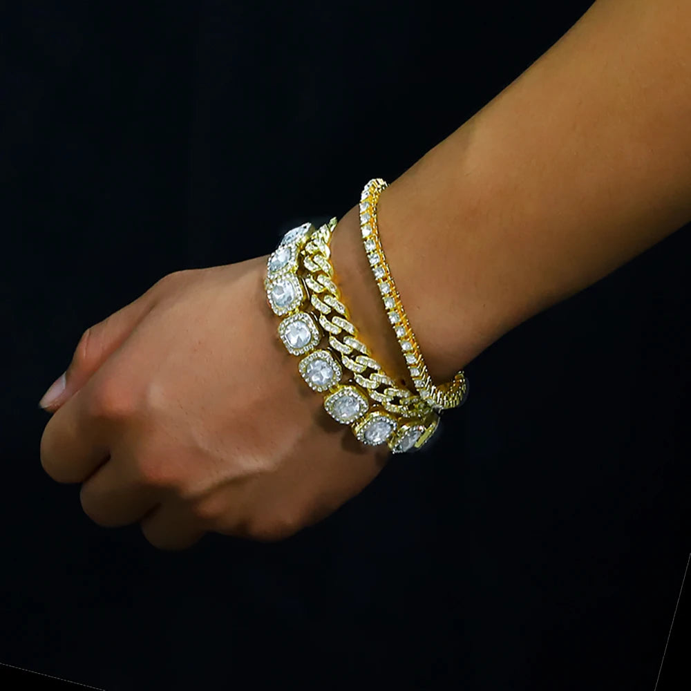 New Vintage Streetwear™ Iced Out 8 Inch Gold & Silver Bracelets