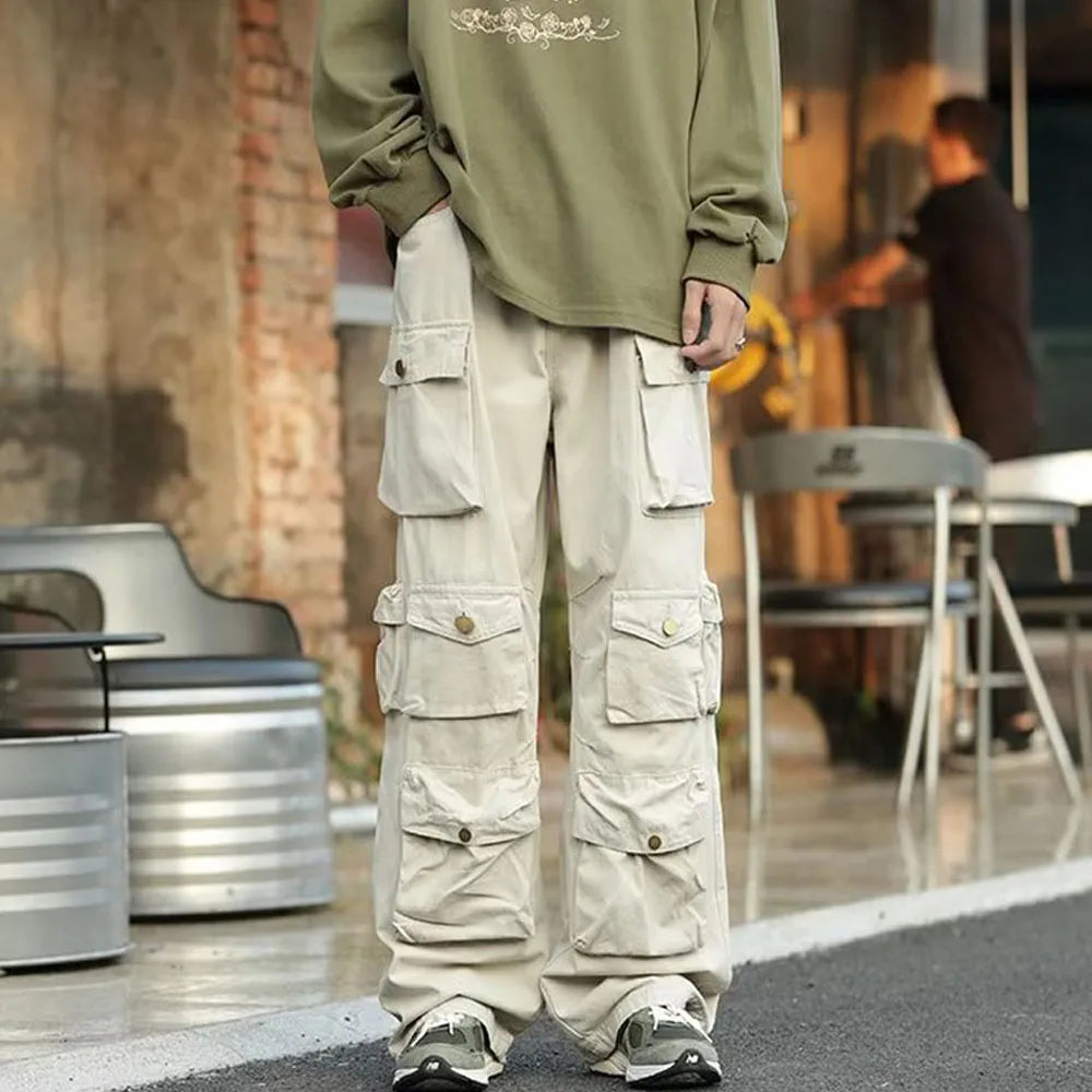 New Vintage Streetwear™ Cargo Multi-Pockets Loose Wide Leg Pants