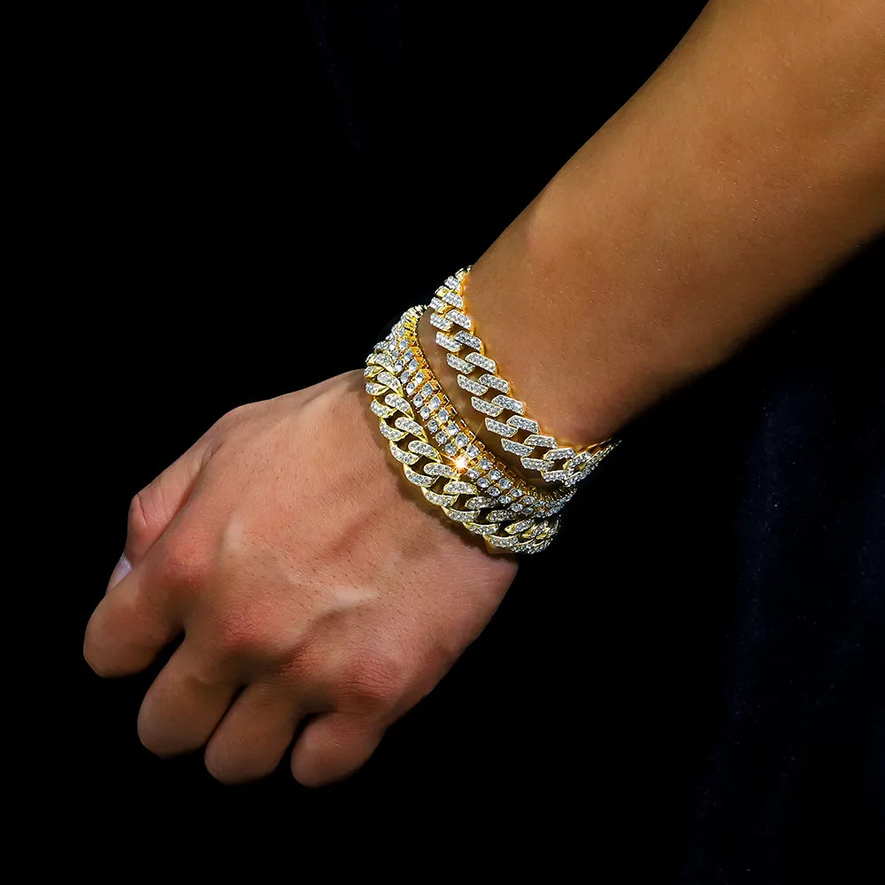 New Vintage Streetwear™ Iced Out 8 Inch Gold & Silver Bracelets