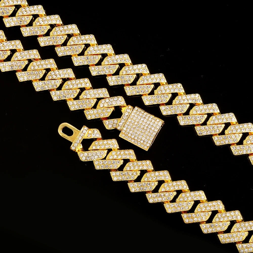 New Vintage Streetwear™ Iced Out Cuban Link Chain Set