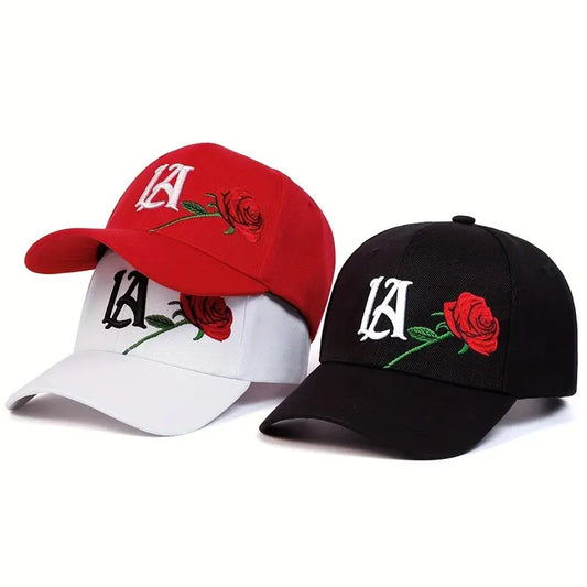 New Vintage Streetwear™ LA Rose Embroidered Adjustable Baseball Hat